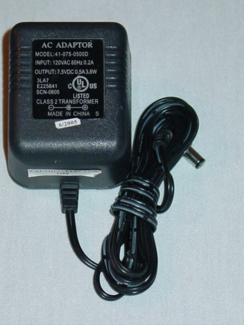 NEW 41-075-0500D AC Adapter 7.5V 500mA 0.5A